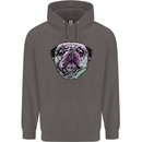 A Pug Face Dog Mens 80% Cotton Hoodie Charcoal
