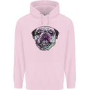A Pug Face Dog Mens 80% Cotton Hoodie Light Pink