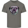 A Pug Face Dog Mens Cotton T-Shirt Tee Top Charcoal