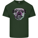 A Pug Face Dog Mens Cotton T-Shirt Tee Top Forest Green