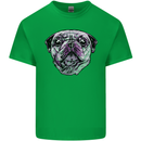 A Pug Face Dog Mens Cotton T-Shirt Tee Top Irish Green