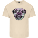 A Pug Face Dog Mens Cotton T-Shirt Tee Top Natural