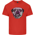 A Pug Face Dog Mens Cotton T-Shirt Tee Top Red