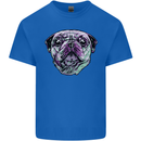 A Pug Face Dog Mens Cotton T-Shirt Tee Top Royal Blue