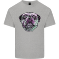 A Pug Face Dog Mens Cotton T-Shirt Tee Top Sports Grey