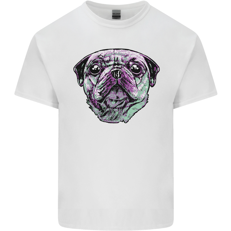 A Pug Face Dog Mens Cotton T-Shirt Tee Top White