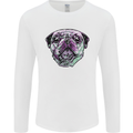 A Pug Face Dog Mens Long Sleeve T-Shirt White