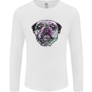 A Pug Face Dog Mens Long Sleeve T-Shirt White