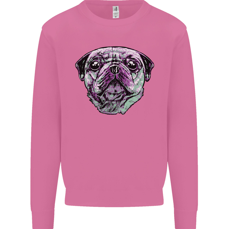 A Pug Face Dog Mens Sweatshirt Jumper Azalea
