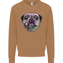 A Pug Face Dog Mens Sweatshirt Jumper Caramel Latte