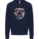 A Pug Face Dog Mens Sweatshirt Jumper Navy Blue