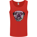 A Pug Face Dog Mens Vest Tank Top Red