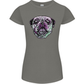A Pug Face Dog Womens Petite Cut T-Shirt Charcoal