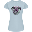 A Pug Face Dog Womens Petite Cut T-Shirt Light Blue