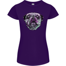 A Pug Face Dog Womens Petite Cut T-Shirt Purple