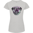 A Pug Face Dog Womens Petite Cut T-Shirt Sports Grey