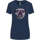 A Pug Face Dog Womens Wider Cut T-Shirt Navy Blue