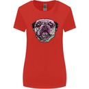 A Pug Face Dog Womens Wider Cut T-Shirt Red