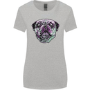 A Pug Face Dog Womens Wider Cut T-Shirt Sports Grey