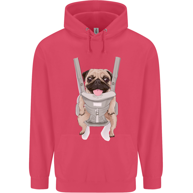 A Pug in a Baby Harness Funny Dog Childrens Kids Hoodie Heliconia