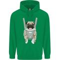 A Pug in a Baby Harness Funny Dog Childrens Kids Hoodie Irish Green