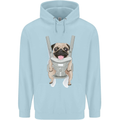 A Pug in a Baby Harness Funny Dog Childrens Kids Hoodie Light Blue