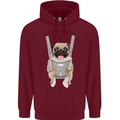 A Pug in a Baby Harness Funny Dog Childrens Kids Hoodie Maroon