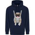 A Pug in a Baby Harness Funny Dog Childrens Kids Hoodie Navy Blue