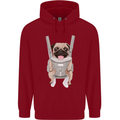 A Pug in a Baby Harness Funny Dog Childrens Kids Hoodie Red