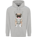 A Pug in a Baby Harness Funny Dog Childrens Kids Hoodie Sports Grey