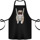 A Pug in a Baby Harness Funny Dog Cotton Apron 100% Organic Black