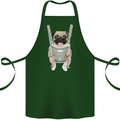 A Pug in a Baby Harness Funny Dog Cotton Apron 100% Organic Forest Green