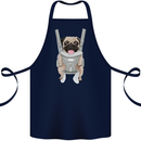 A Pug in a Baby Harness Funny Dog Cotton Apron 100% Organic Navy Blue