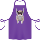 A Pug in a Baby Harness Funny Dog Cotton Apron 100% Organic Purple