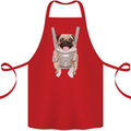 A Pug in a Baby Harness Funny Dog Cotton Apron 100% Organic Red