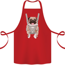A Pug in a Baby Harness Funny Dog Cotton Apron 100% Organic Red