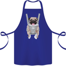 A Pug in a Baby Harness Funny Dog Cotton Apron 100% Organic Royal Blue