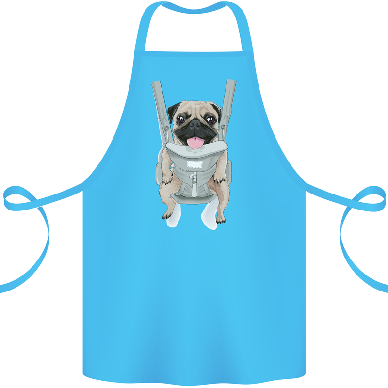 A Pug in a Baby Harness Funny Dog Cotton Apron 100% Organic Turquoise