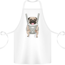 A Pug in a Baby Harness Funny Dog Cotton Apron 100% Organic White