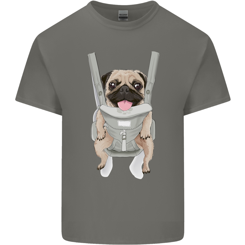A Pug in a Baby Harness Funny Dog Kids T-Shirt Childrens Charcoal
