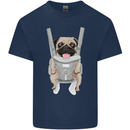 A Pug in a Baby Harness Funny Dog Kids T-Shirt Childrens Navy Blue