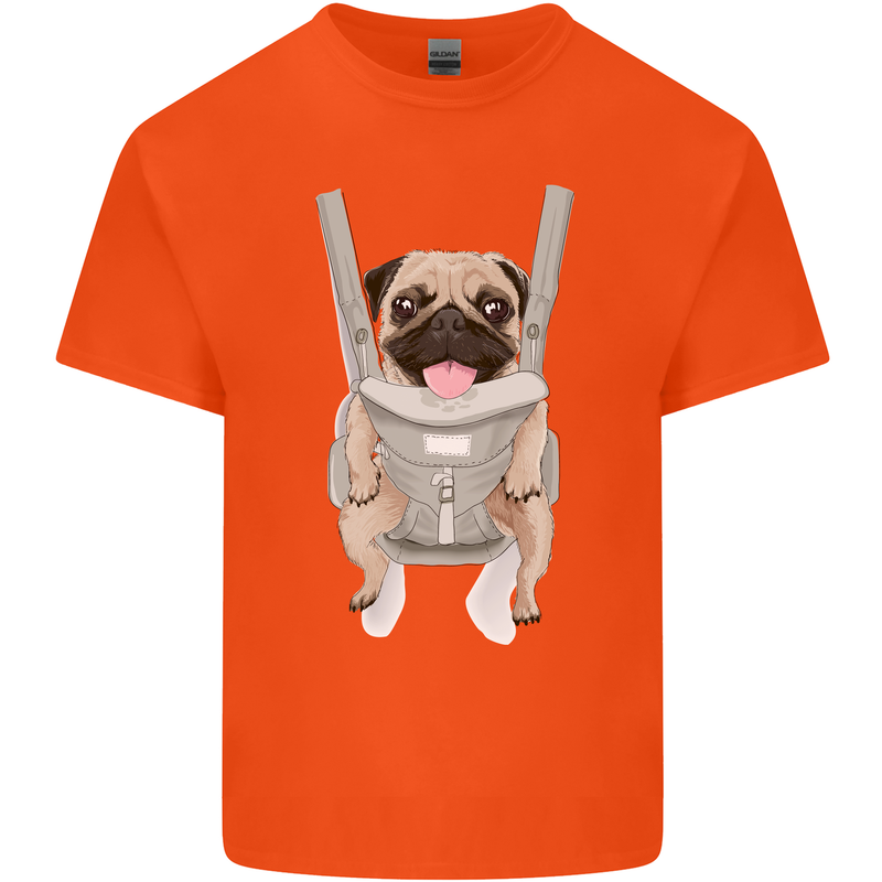 A Pug in a Baby Harness Funny Dog Kids T-Shirt Childrens Orange