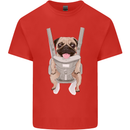 A Pug in a Baby Harness Funny Dog Kids T-Shirt Childrens Red
