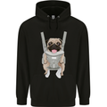 A Pug in a Baby Harness Funny Dog Mens 80% Cotton Hoodie Black