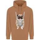 A Pug in a Baby Harness Funny Dog Mens 80% Cotton Hoodie Caramel Latte