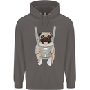 A Pug in a Baby Harness Funny Dog Mens 80% Cotton Hoodie Charcoal