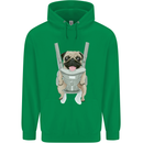 A Pug in a Baby Harness Funny Dog Mens 80% Cotton Hoodie Irish Green