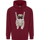 A Pug in a Baby Harness Funny Dog Mens 80% Cotton Hoodie Maroon