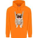 A Pug in a Baby Harness Funny Dog Mens 80% Cotton Hoodie Orange