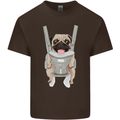 A Pug in a Baby Harness Funny Dog Mens Cotton T-Shirt Tee Top Dark Chocolate